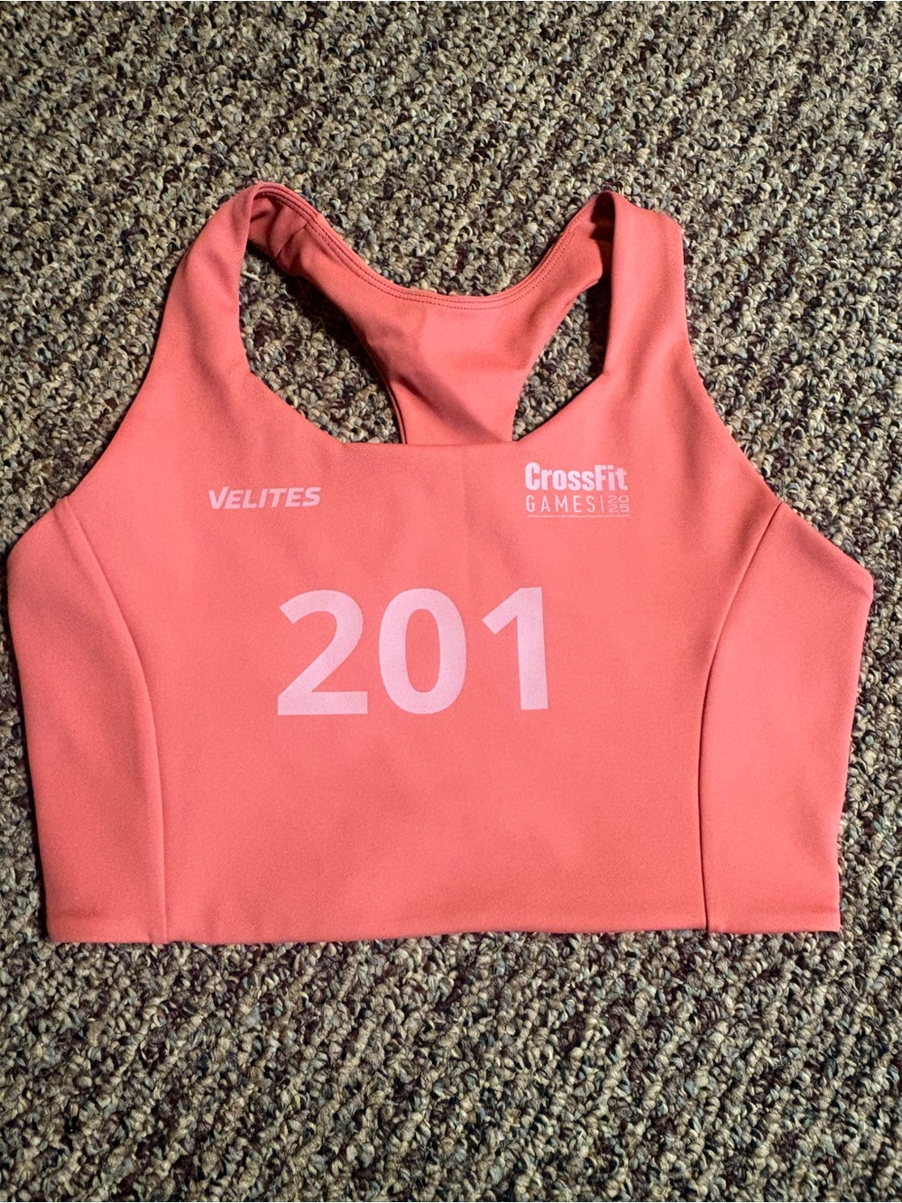 CrossFit Games 2025 Coral Racerback Sports Bra